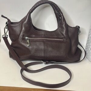 Iswee leather burgundy hobo handbag with removable strap